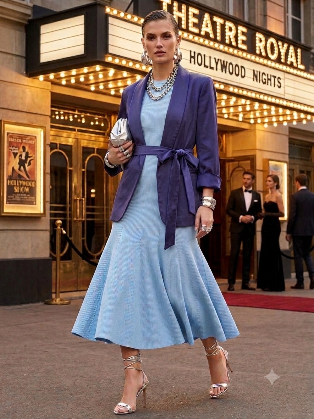 Carbon38 Electric Blue Satin Blazer